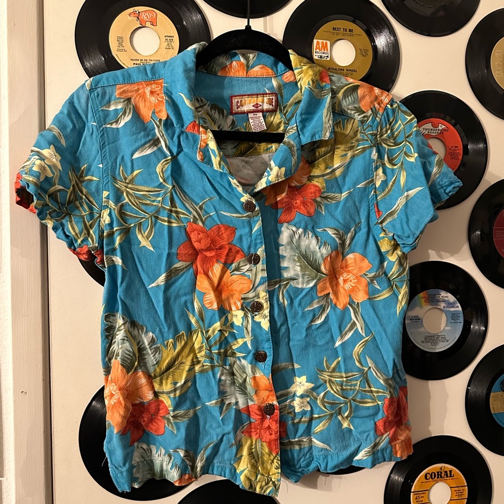 Tropical Floral Button-Up Shirt